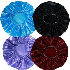 4pcs Satin Waterproof Shower Cap for Long Hair Men & Women