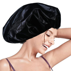 4pcs Satin Waterproof Shower Cap for Long Hair Men & Women