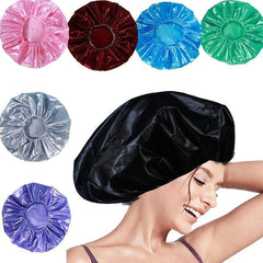 4pcs Satin Waterproof Shower Cap for Long Hair Men & Women