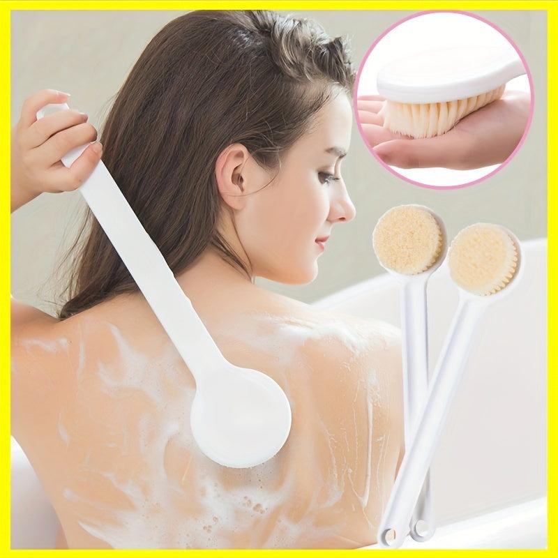 Soft Flower Ball Body Brush with Long Handle for Relaxing Back Rubs