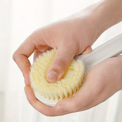 Soft Flower Ball Body Brush with Long Handle for Relaxing Back Rubs