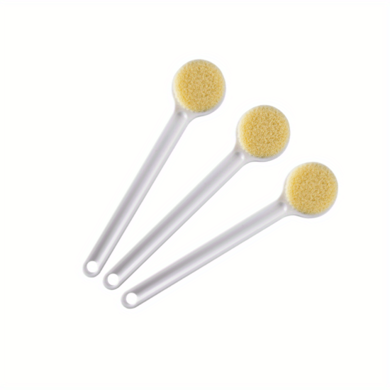 Soft Flower Ball Body Brush with Long Handle for Relaxing Back Rubs