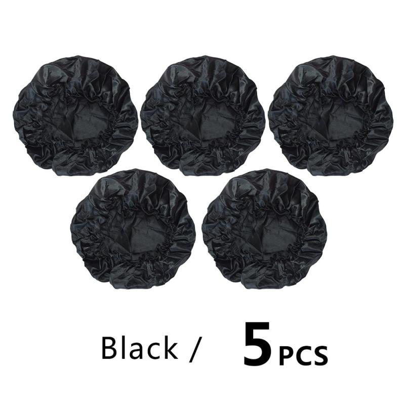 7PCS Single Layer Shower Caps Elastic Band Bath Hair Hat for Women Ladies