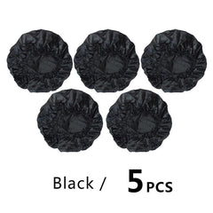 7PCS Single Layer Shower Caps Elastic Band Bath Hair Hat for Women Ladies