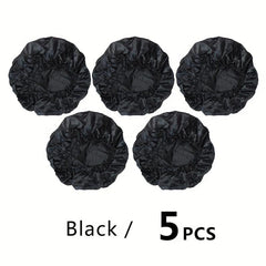 7PCS Single Layer Shower Caps Elastic Band Bath Hair Hat for Women Ladies