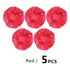 7PCS Single Layer Shower Caps Elastic Band Bath Hair Hat for Women Ladies