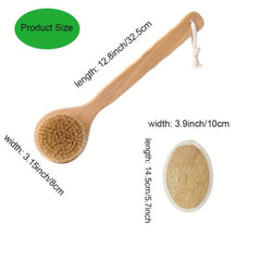 2pcs Bath Brush & Loofah Sponge Set Body Exfoliating Shower Scrubber