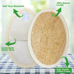 2pcs Bath Brush & Loofah Sponge Set Body Exfoliating Shower Scrubber