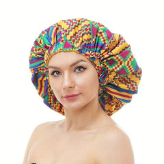 African Print Satin Lined Turban Cap for Men and Women