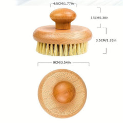 Wooden Body Brush Sisal Bristles Massage Scrubber