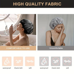 4pcs Double Layer Shower Caps Adjustable Waterproof Bath Caps