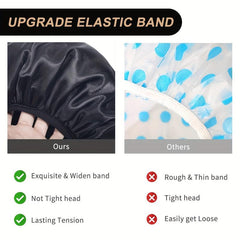 4pcs Double Layer Shower Caps Adjustable Waterproof Bath Caps