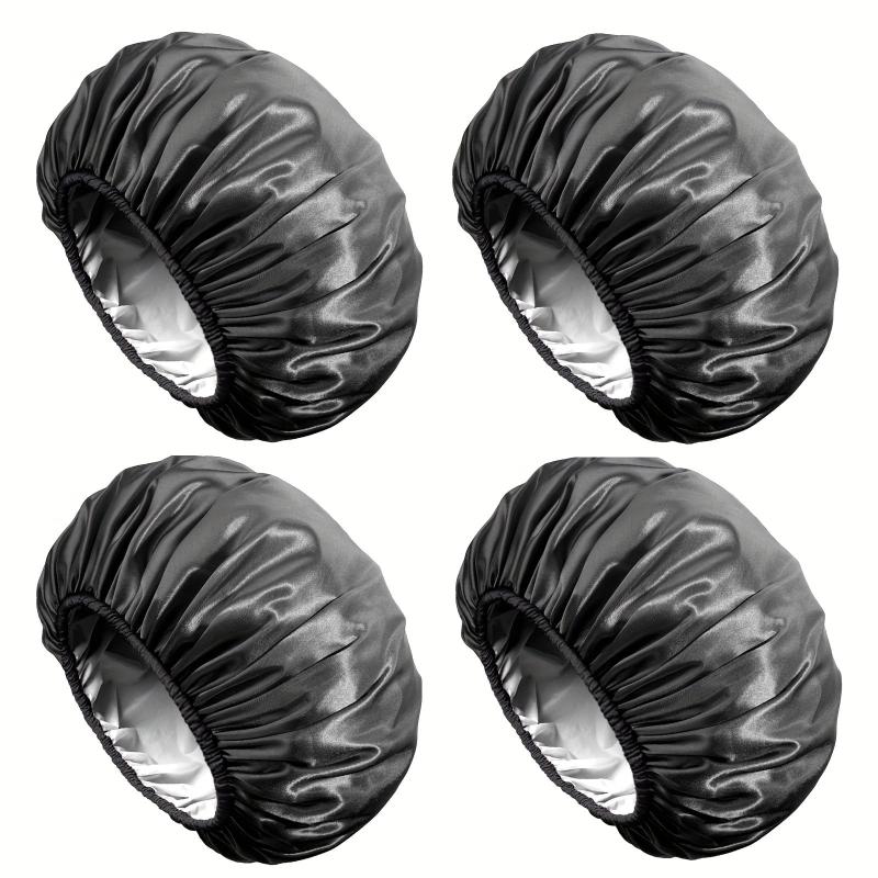 4pcs Double Layer Shower Caps Adjustable Waterproof Bath Caps