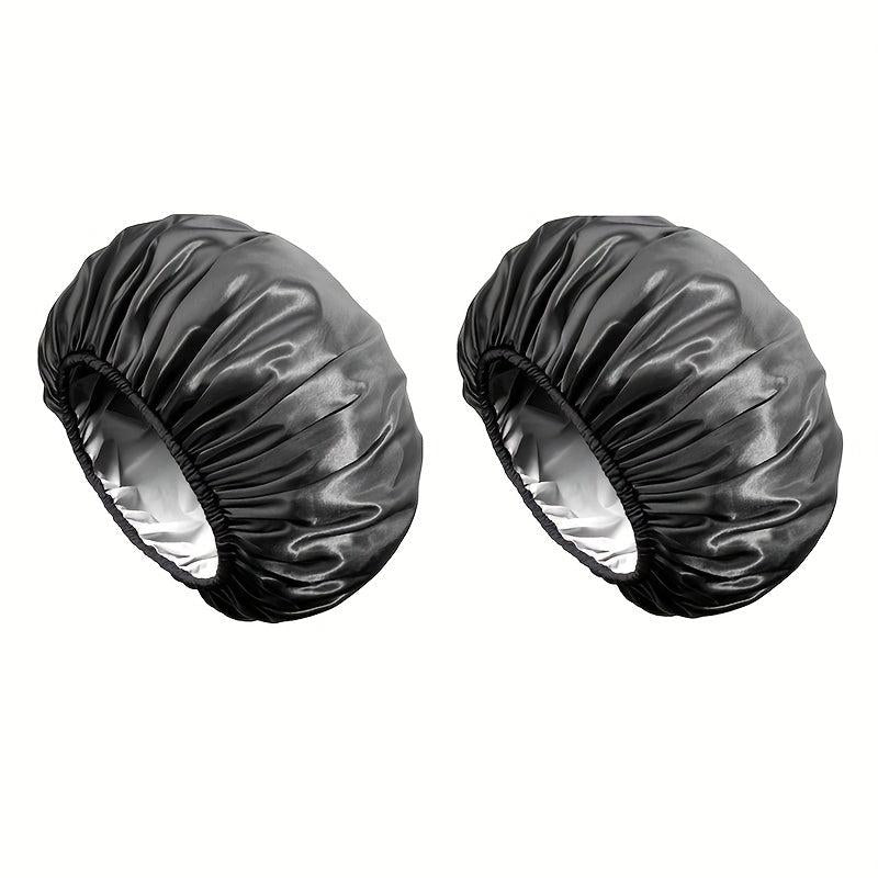4pcs Double Layer Shower Caps Adjustable Waterproof Bath Caps