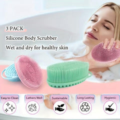 Silicone Body Scrubber Shower Bath Brushes for All Skin Types