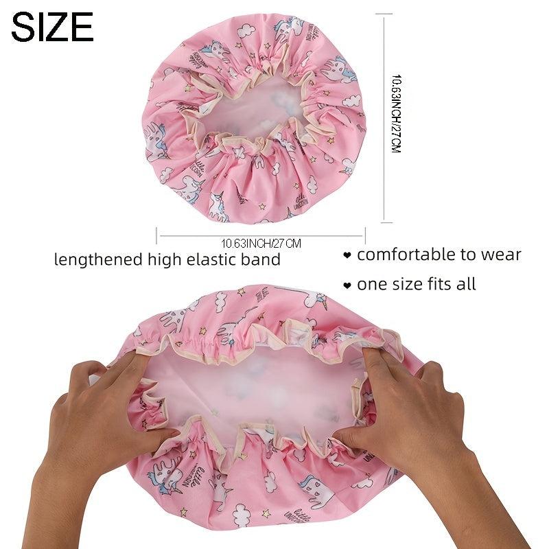 Waterproof Cartoon Pattern Shower Cap for Women