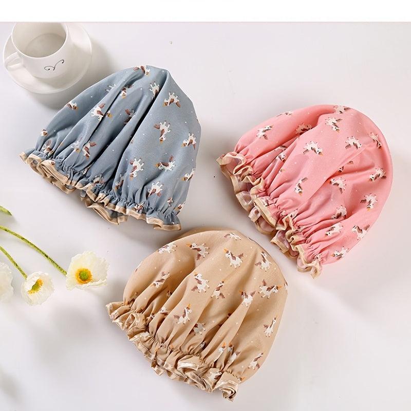 Waterproof Cartoon Pattern Shower Cap for Women