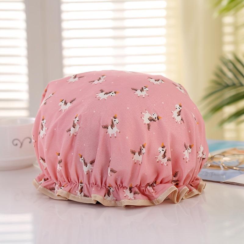 Waterproof Cartoon Pattern Shower Cap for Women