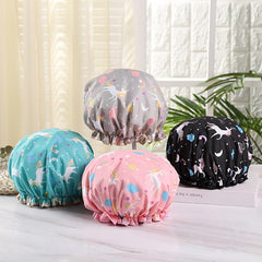 Waterproof Cartoon Pattern Shower Cap for Women