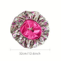 Waterproof Satin Bonnet Night Sleeping Cap Elastic Band for Women