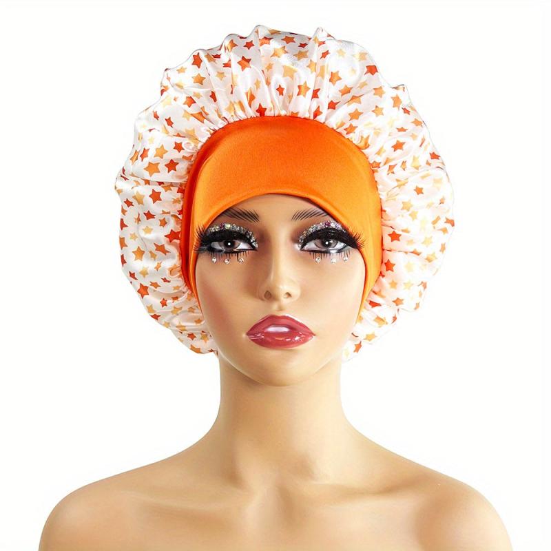 Waterproof Satin Bonnet Night Sleeping Cap Elastic Band for Women