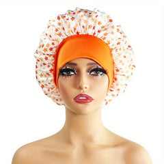 Waterproof Satin Bonnet Night Sleeping Cap Elastic Band for Women