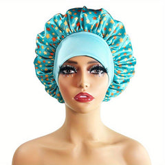Waterproof Satin Bonnet Night Sleeping Cap Elastic Band for Women