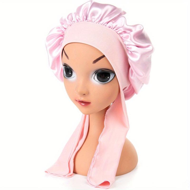 Girls Satin Bonnet with Tie Band for Curly Hair