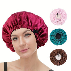 Adjustable Double Layer Shower Cap for Hair Protection