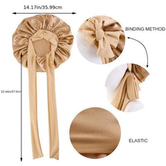 Soft Satin Sleep Cap for Women with Elastic Band Ideal for Curly Hair