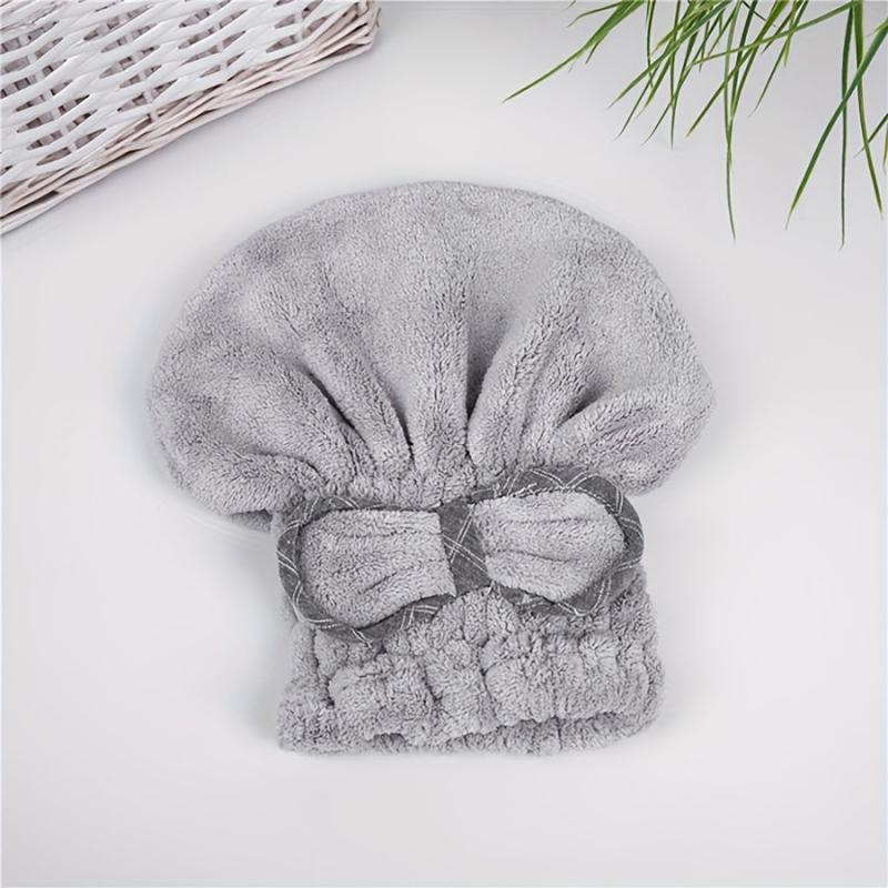 Hair Drying Towel Head Wrap With Bow Knot Shower Cap Hair Turban HairWrap