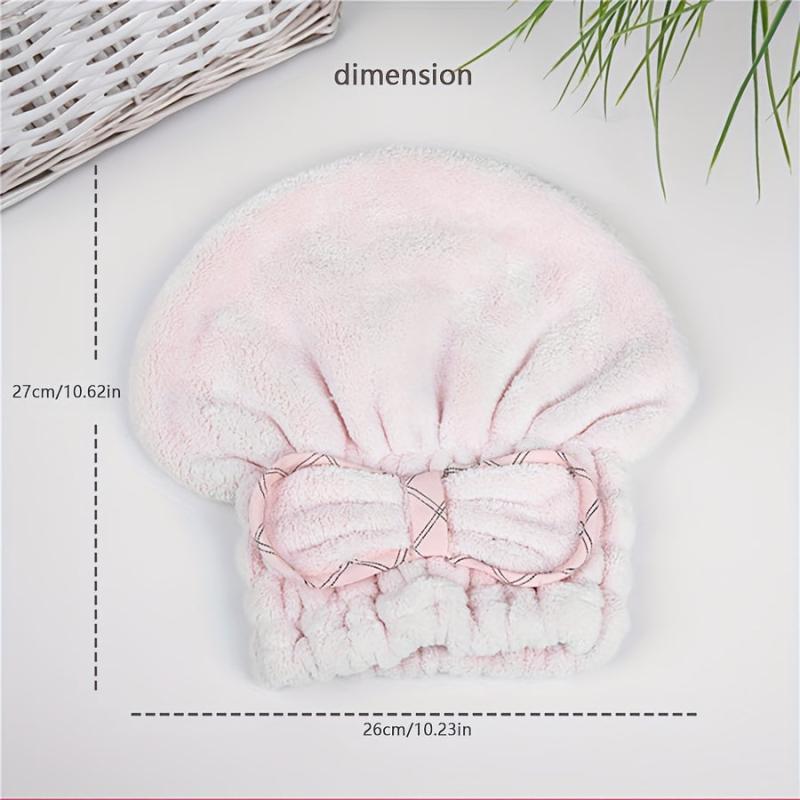Hair Drying Towel Head Wrap With Bow Knot Shower Cap Hair Turban HairWrap