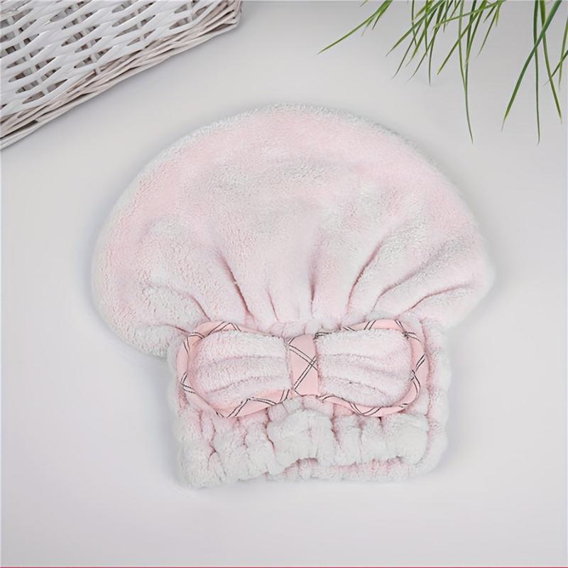 Hair Drying Towel Head Wrap With Bow Knot Shower Cap Hair Turban HairWrap