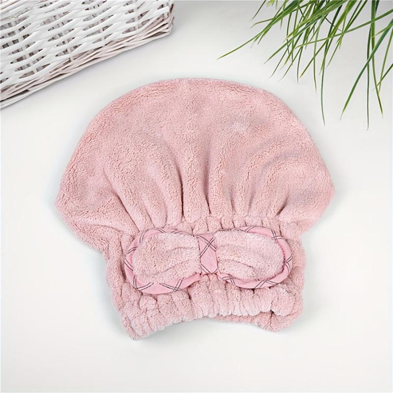 Hair Drying Towel Head Wrap With Bow Knot Shower Cap Hair Turban HairWrap