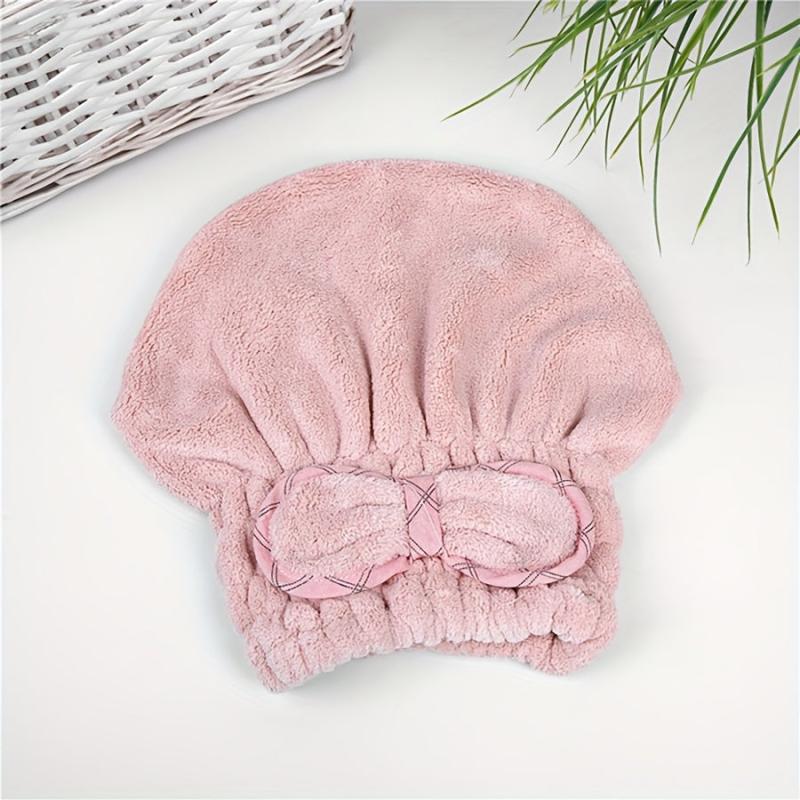 Hair Drying Towel Head Wrap With Bow Knot Shower Cap Hair Turban HairWrap