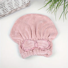Hair Drying Towel Head Wrap With Bow Knot Shower Cap Hair Turban HairWrap