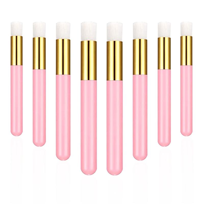 8 pcs Pink Lash Shampoo Brushes for Cleansing and Lash Washing