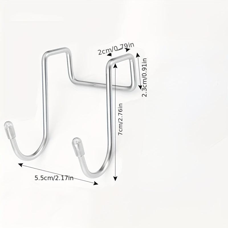 5pcs Stainless Steel S Hook Double Hook For Bathroom Kitchen Cabinet
