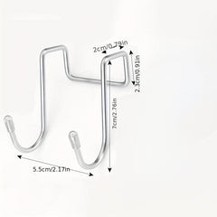 5pcs Stainless Steel S Hook Double Hook For Bathroom Kitchen Cabinet