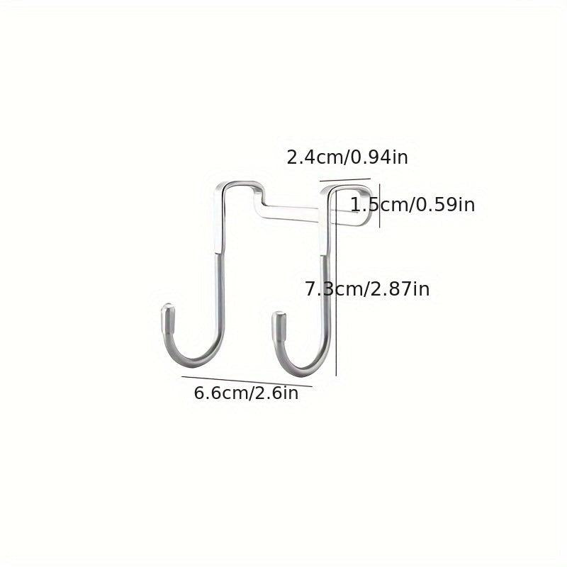 5pcs Stainless Steel S Hook Double Hook For Bathroom Kitchen Cabinet