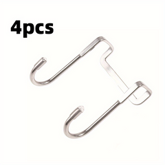 5pcs Stainless Steel S Hook Double Hook For Bathroom Kitchen Cabinet