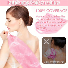 Exfoliating Shower Bath Gloves Set Pink