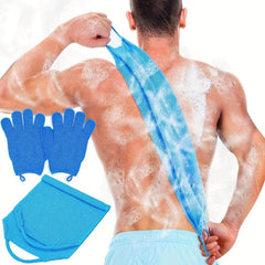 Exfoliating Shower Bath Gloves Set Pink