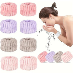 4pcs Wrist Towels for Face Washing and Skincare Spa