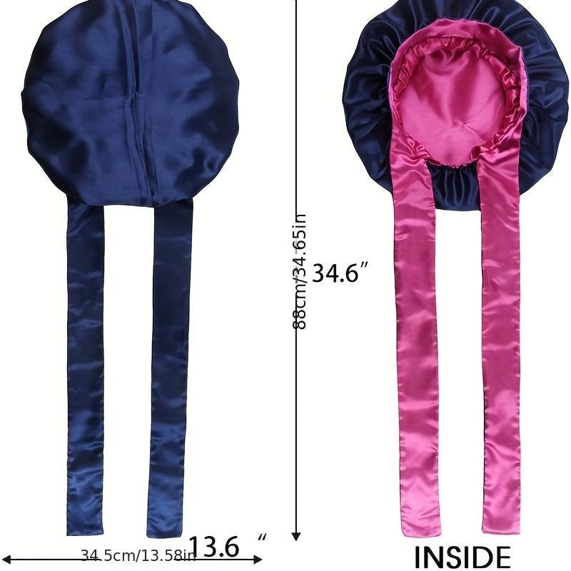 Two Tone Satin Bonnet Jumbo Sleeping Bonnet