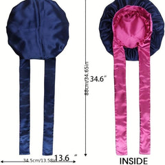 Two Tone Satin Bonnet Jumbo Sleeping Bonnet