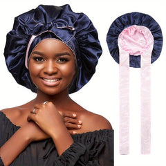 Two Tone Satin Bonnet Jumbo Sleeping Bonnet