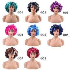 Two Tone Satin Bonnet Jumbo Sleeping Bonnet