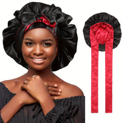 Two Tone Satin Bonnet Jumbo Sleeping Bonnet