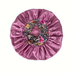 Women's Satin Bonnet for Curly Hair - Floral Wide Band Sleep Cap